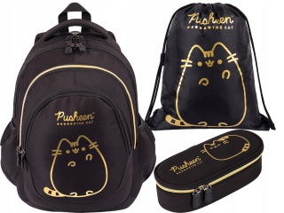 Viackomorový školský batoh Pusheen St. Majewski black, Odtiene žltej a zlatej 23 rokov